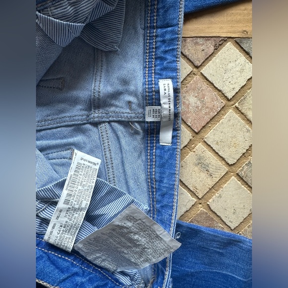 *3 for 20* Zara Distressed Blue Denim Jeans with Frayed Hem, Size 2, - Picture 4 of 7